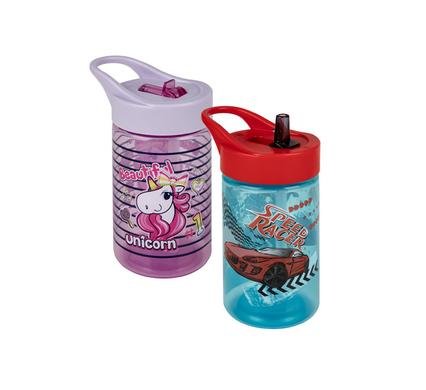 Water bottle 460ml unicorn/racer asstd