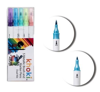 Art+craft dual tip metal brush&fine pen
