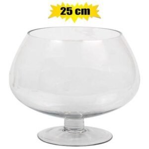 Vase glass footed 25x25cm asstd