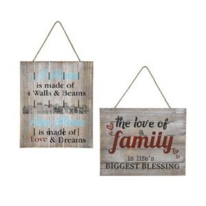 Plaque mdf sign 34x27cm family 2-asst