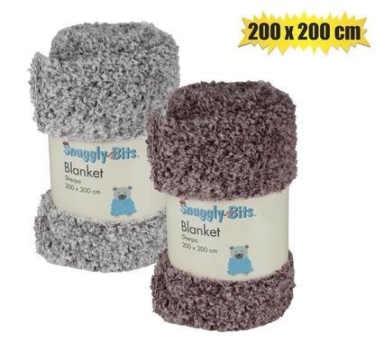 Blanket sherpa 200 x 200cm asstd