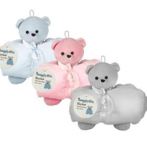 Plush bear 20cm w/blanket 100x80cm asstd